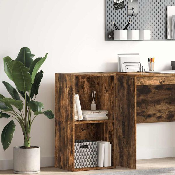 vidaXL Boekenkast 40x30x77 cm bewerkt hout gerookt eikenkleurig