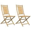 vidaXL Opklapbare stoelen, 2 stuks, 46x66x99 cm, bamboe
