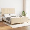 vidaXL Bedframe zonder matras stof cr&egrave;mekleurig 140x190 cm