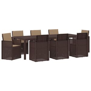 vidaXL Tuin eettafelset 9 st Bruin en Taupe PP