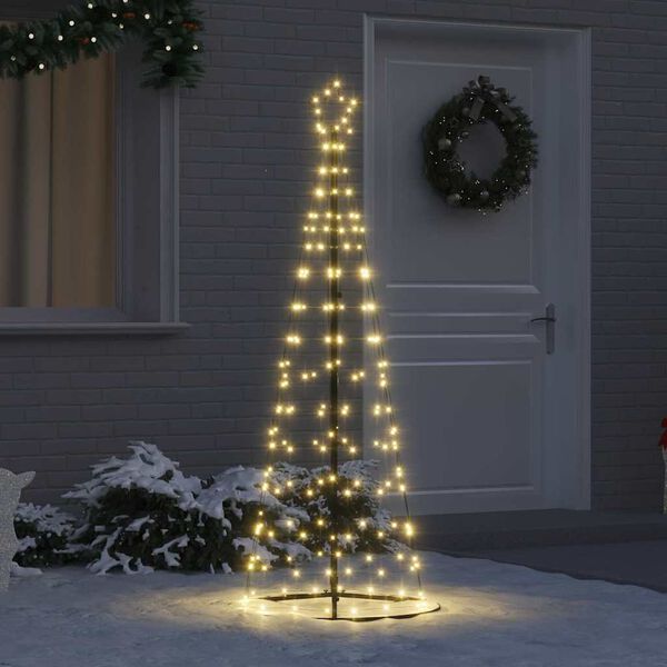vidaXL LED Kerstboom met 390 LED met grondpennen Warmwit 250 cm IJzer