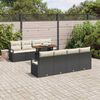 vidaXL Tuin Sofa Set met kussen met kussen 9 pcs Zwart en Cr&egrave;me