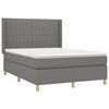 vidaXL Boxspring met matras en LED stof donkergrijs 140x200 cm