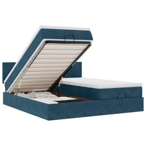 vidaXL Ottoman bed met matrassen en LED's 160x200cm fluweel