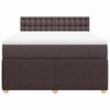 vidaXL Boxspring met matras stof donkerbruin 140x190 cm