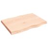 vidaXL Tafelblad natuurlijke rand 80x60x(2-6) cm massief eikenhout