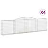 vidaXL Schanskorven 4 st gewelfd 400x30x100/120 cm ijzer