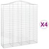 vidaXL Schanskorven 4 st gewelfd 200x50x220/240 cm ijzer