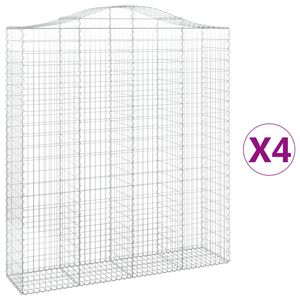 vidaXL Schanskorven 4 st gewelfd 200x50x220/240 cm ijzer