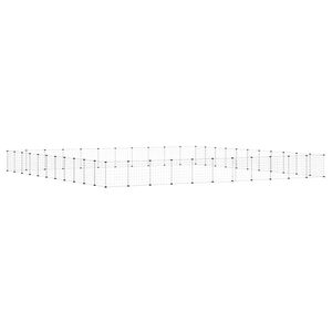 vidaXL Huisdierenkooi met deur 44 panelen 35x35 cm staal zwart