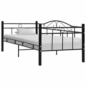 vidaXL Bedbank metaal zwart 90x200 cm