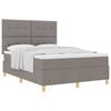 vidaXL Boxspringbed met hoofdeinde Taupe 160 x 200 cm Stof