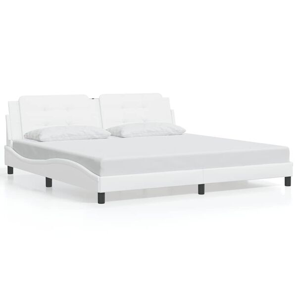 vidaXL Bedframe zonder matras "Zadar" kunstleer wit 200x200 cm