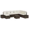 vidaXL Tuin Sofa Set met kussen 9 pcs Bruin poly rattan