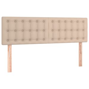vidaXL Hoofdborden 144x5x78/88 cm kunstleer cappuccinokleurig