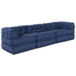 vidaXL Modulair Sofabet Stof Indigo 210 x 70 x 56 cm