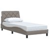 vidaXL Bedframe zonder matras 90x200 cm stof taupe