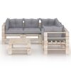 vidaXL 6-delige Loungeset met kussens pallet grenenhout