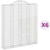 vidaXL Schanskorven 6 st gewelfd 200x30x220/240 cm ijzer