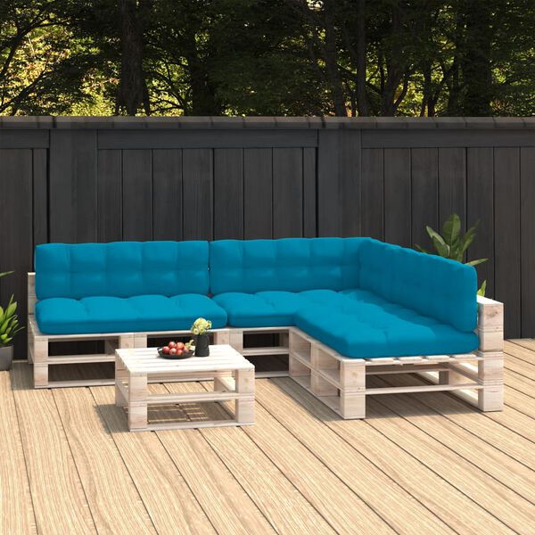 vidaXL Bankkussens pallet 7 st blauw