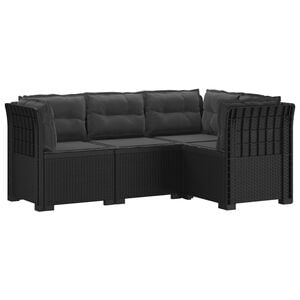 vidaXL 4-Zits Tuin Sofa met Kussens Rattan Look PP Antraciet