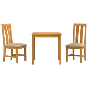 vidaXL Eetkamerset 3 st Beige Massief Eikenhout