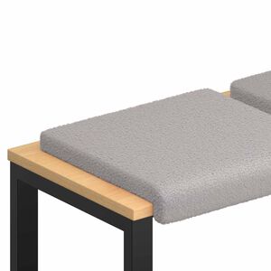 vidaXL Bankkussen 4 st Sherpa Stof Lichtgrijs Diepte 35 cm