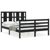 vidaXL Bedframe met hoofdbord massief hout zwart