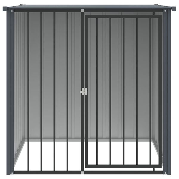 vidaXL Hondenhok met dak 110x103x109 cm gegalvaniseerd staal zwart