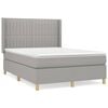 vidaXL Boxspring met matras stof lichtgrijs 140x200 cm