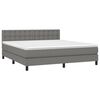 vidaXL Boxspring met matras en LED stof donkergrijs 160x200 cm