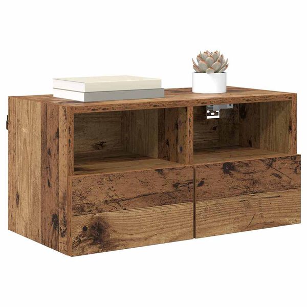 vidaXL TV Wandkast Oud Hout 60 x 30 x 30 cm Bewerkt hout