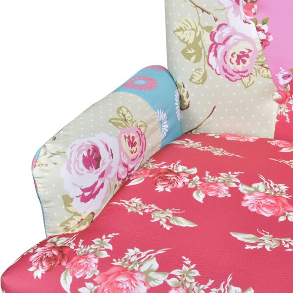 vidaXL Stoel met patchwork ontwerp stof