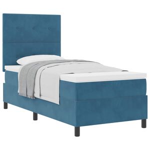vidaXL Boxspringbed met matras Donkerblauw 90 x 200 cm Fluweel