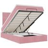 vidaXL Ottoman bed met matrassen en LED's 120x190cm fluweel roze