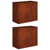 vidaXL Plantenbak 2 st Roestkleurig 60 x 30 x 40 cm weervast staal