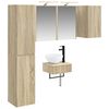 vidaXL Badkamermeubelset 5 st Sonoma Eiken Bewerkt hout en glas