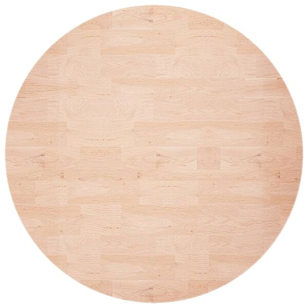 vidaXL Tafelblad rond &Oslash;80x1,5 cm onbehandeld massief eikenhout