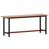 vidaXL Werkbank 200x55x81,5 cm massief beukenhout en metaal