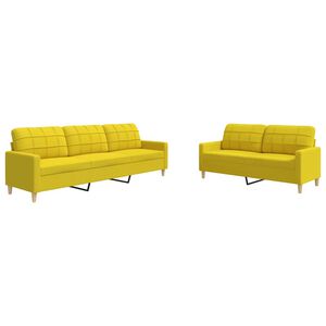vidaXL 2-delige Loungeset stof lichtgeel