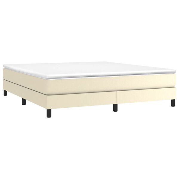 vidaXL Boxspring bed kunstleer cr&egrave;mekleurig 180x200 cm