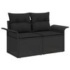 vidaXL Tuin Sofa Set met kussen met opslag 4 pcs Zwart Poly riet