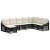 vidaXL Tuinbankenset 8 st 8-zits Zwart poly rattan