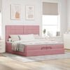 vidaXL Ottoman bed met matrassen 200x200cm fluweel roze