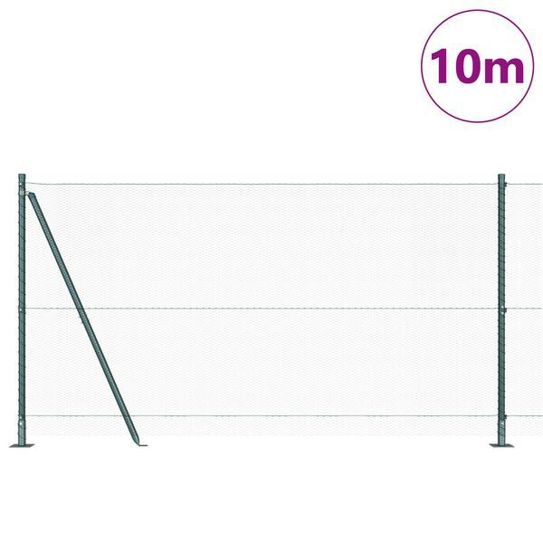 vidaXL Afrasteringspaal Groen 10 x 1,2 m (13 mm gaas) Staal en PVC