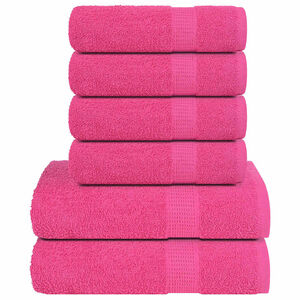 vidaXL 6-delige Handdoekenset FROGN 360 g/m&sup2; roze