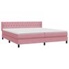 vidaXL Boxspring met matras fluweel roze 200x210 cm