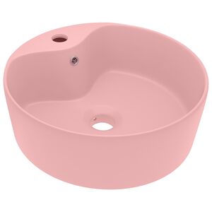 vidaXL Wastafel met overloop 36x13 cm keramiek matroze