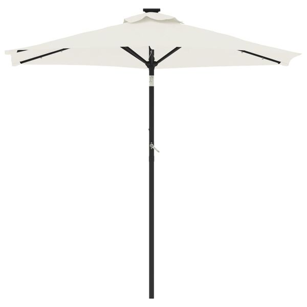 vidaXL Parasol met LED's en stalen paal 225x225x212 cm wit