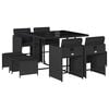 vidaXL 9-delige Tuinset poly rattan zwart